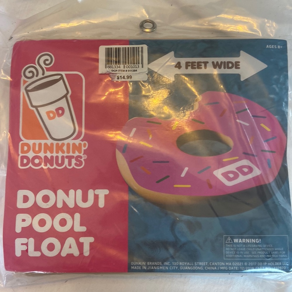 Dunkin’ Donuts pool float 4feet wide never opened